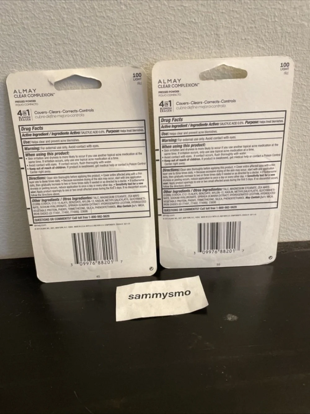 Almay 100 LIGHT 4 in 1 Clear Complexion Pressed Powder 0.28oz/8g x2